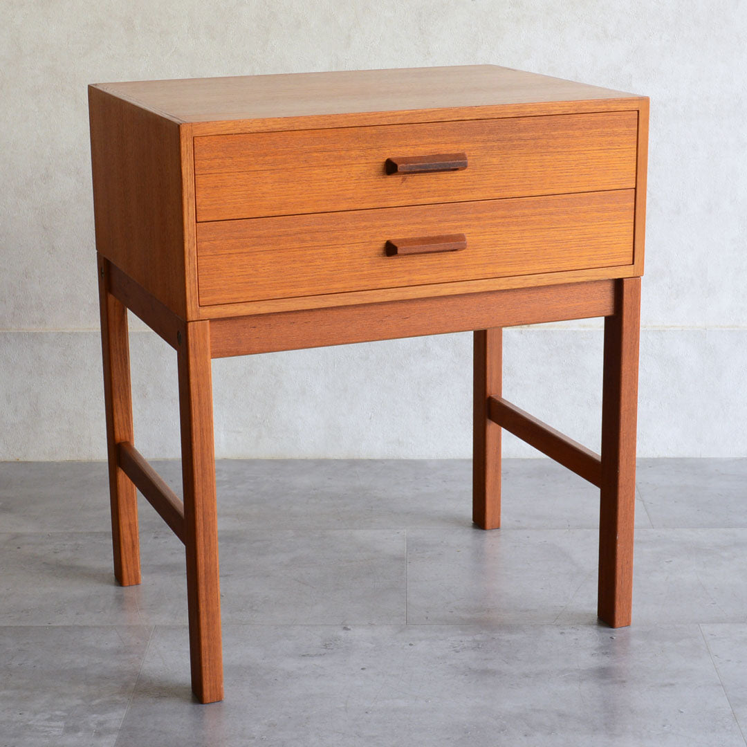 デンマーク チーク２段チェスト/サイドテーブル　5-7