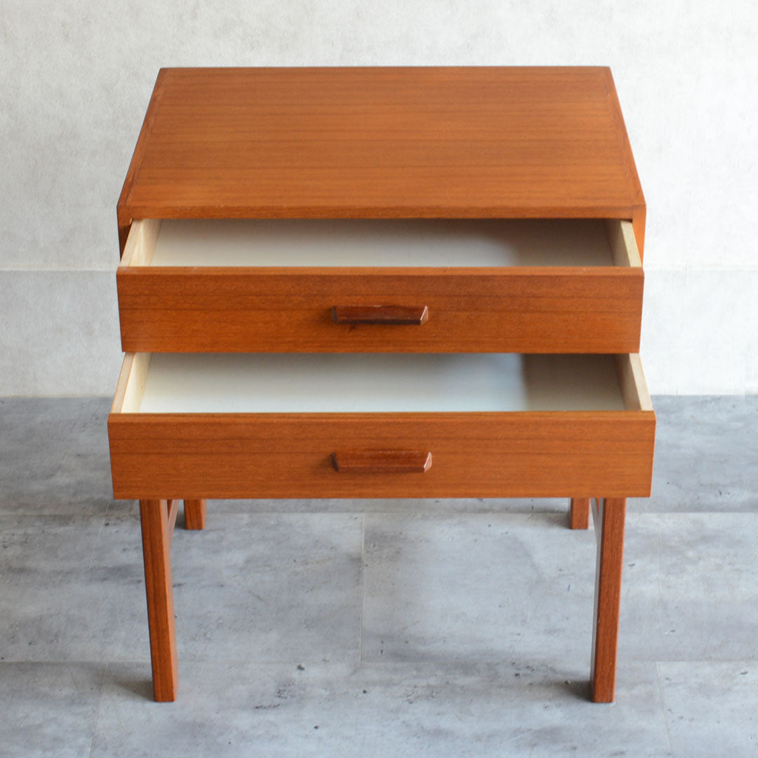 デンマーク チーク２段チェスト/サイドテーブル　5-7