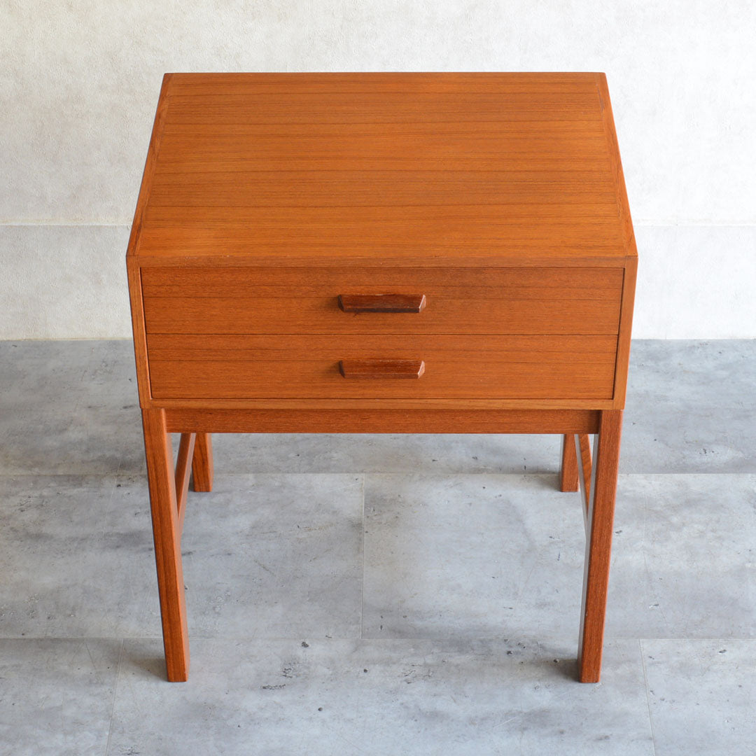デンマーク チーク２段チェスト/サイドテーブル　5-7