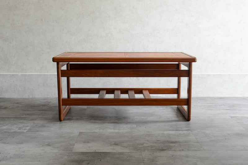 コーラルタイルトップ　ヴィンテージ ローテーブル01　