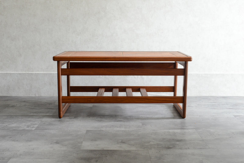 コーラルタイルトップ　ヴィンテージ ローテーブル01　