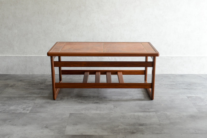 コーラルタイルトップ　ヴィンテージ ローテーブル01　