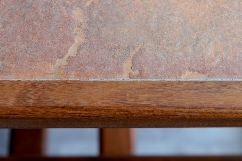 コーラルタイルトップ　ヴィンテージ ローテーブル01　