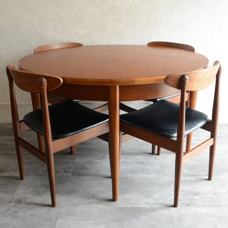 K様ご見学予約商品  Jentique ジェンティーク　ラウンドエクステンションテーブル 01(天板剥離再塗装済)