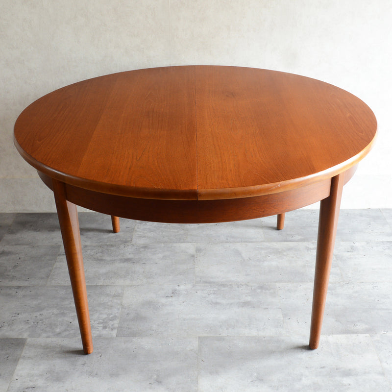 K様ご見学予約商品  Jentique ジェンティーク　ラウンドエクステンションテーブル 01(天板剥離再塗装済)