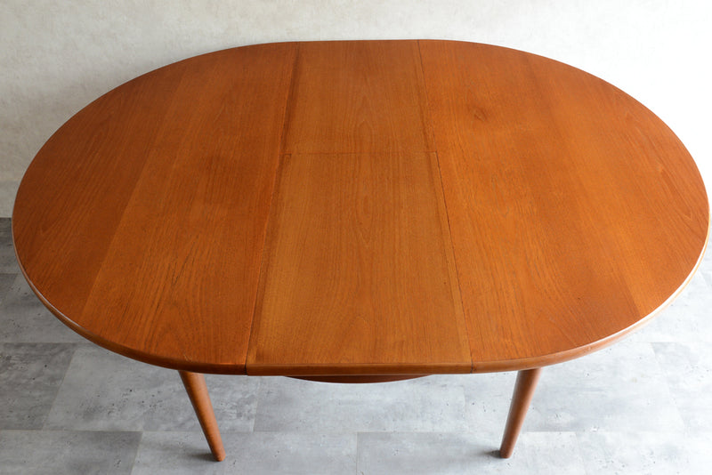 K様ご見学予約商品  Jentique ジェンティーク　ラウンドエクステンションテーブル 01(天板剥離再塗装済)