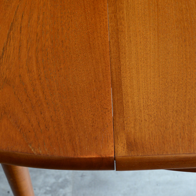 K様ご見学予約商品  Jentique ジェンティーク　ラウンドエクステンションテーブル 01(天板剥離再塗装済)