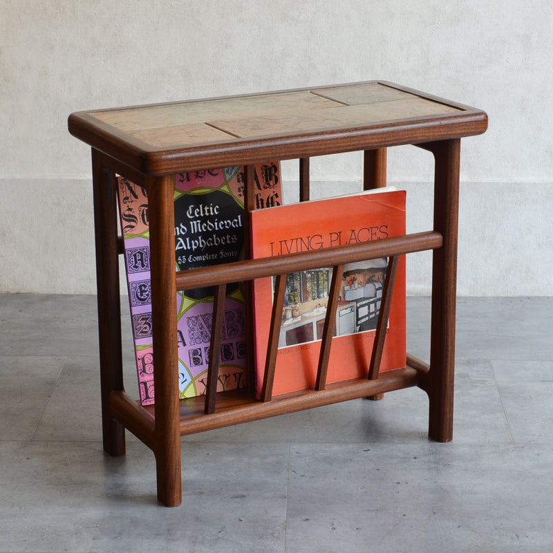 AnBerCraft タイルトップ マガジンラック付き サイドテーブル