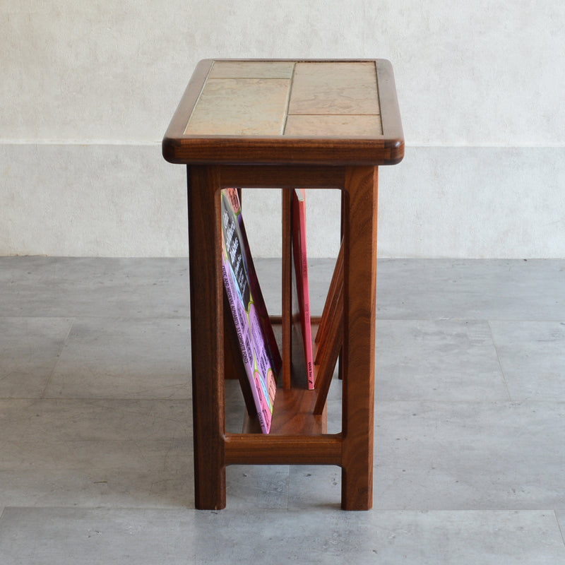 AnBerCraft タイルトップ マガジンラック付き サイドテーブル