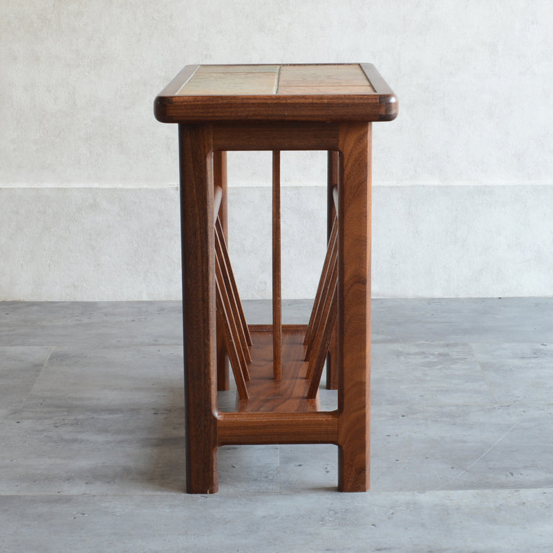 AnBerCraft タイルトップ マガジンラック付き サイドテーブル