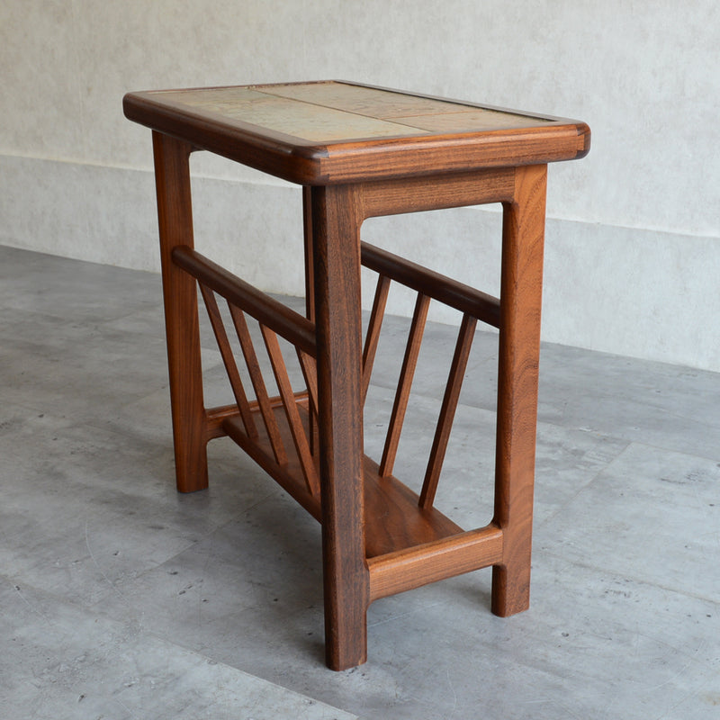 AnBerCraft タイルトップ マガジンラック付き サイドテーブル