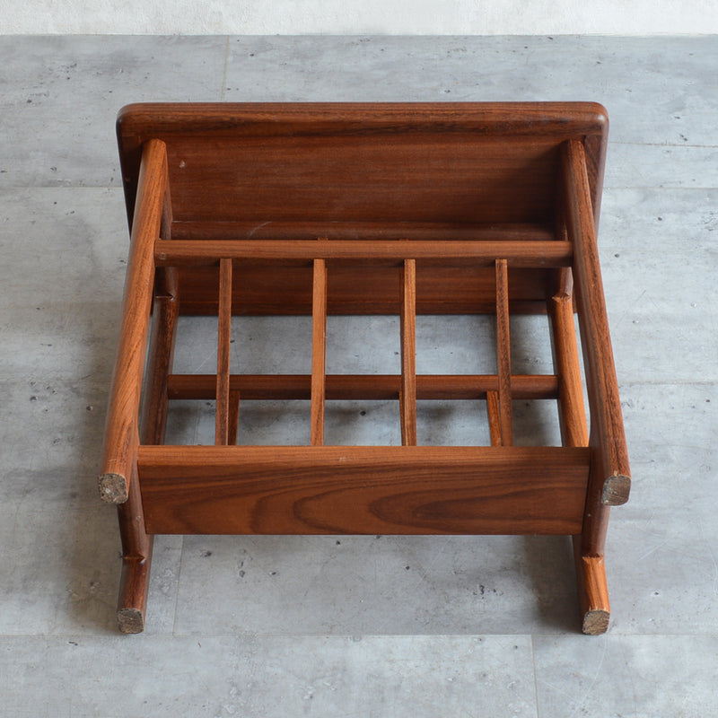 AnBerCraft タイルトップ マガジンラック付き サイドテーブル