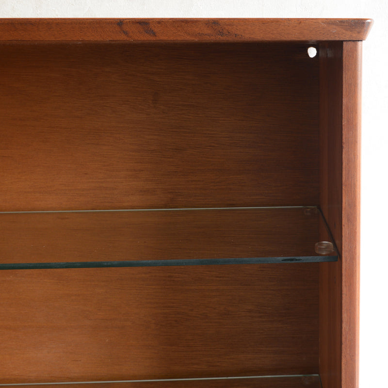 60sチークガラスキャビネット33(木扉付）