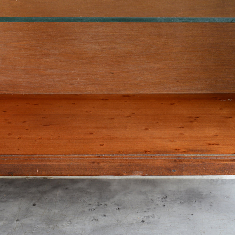 60sチークガラスキャビネット33(木扉付）