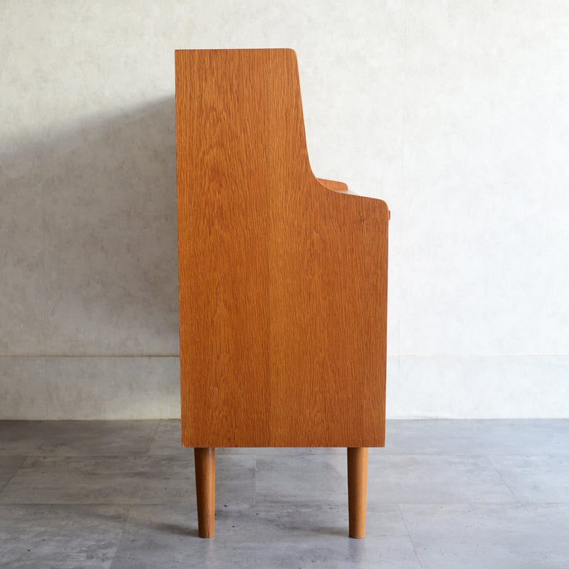 デンマーク　オークビューロー／ミラー付　5-1(ウッドオイル仕上）