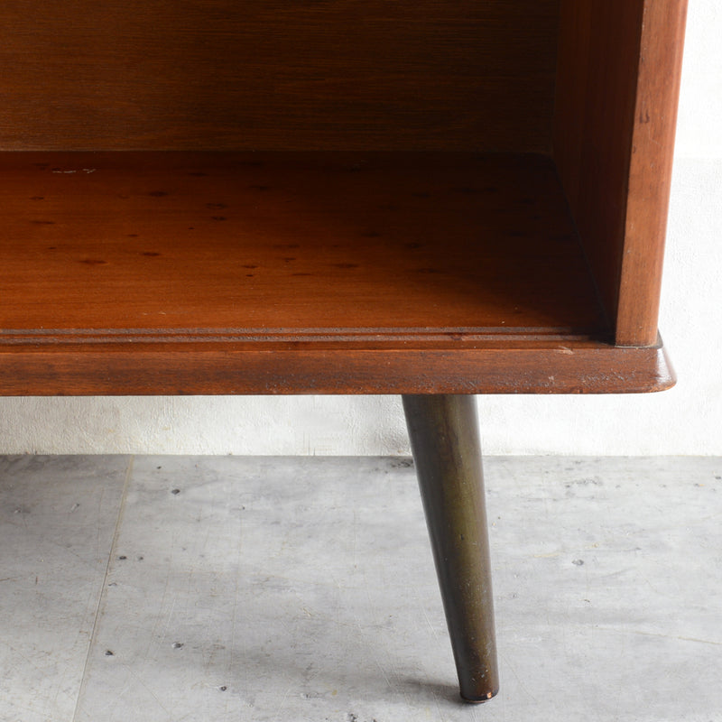 60sチークガラスキャビネット33(木扉付）