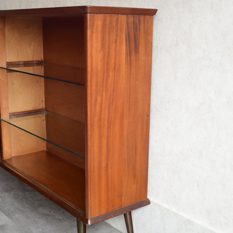 60sチークガラスキャビネット33(木扉付）