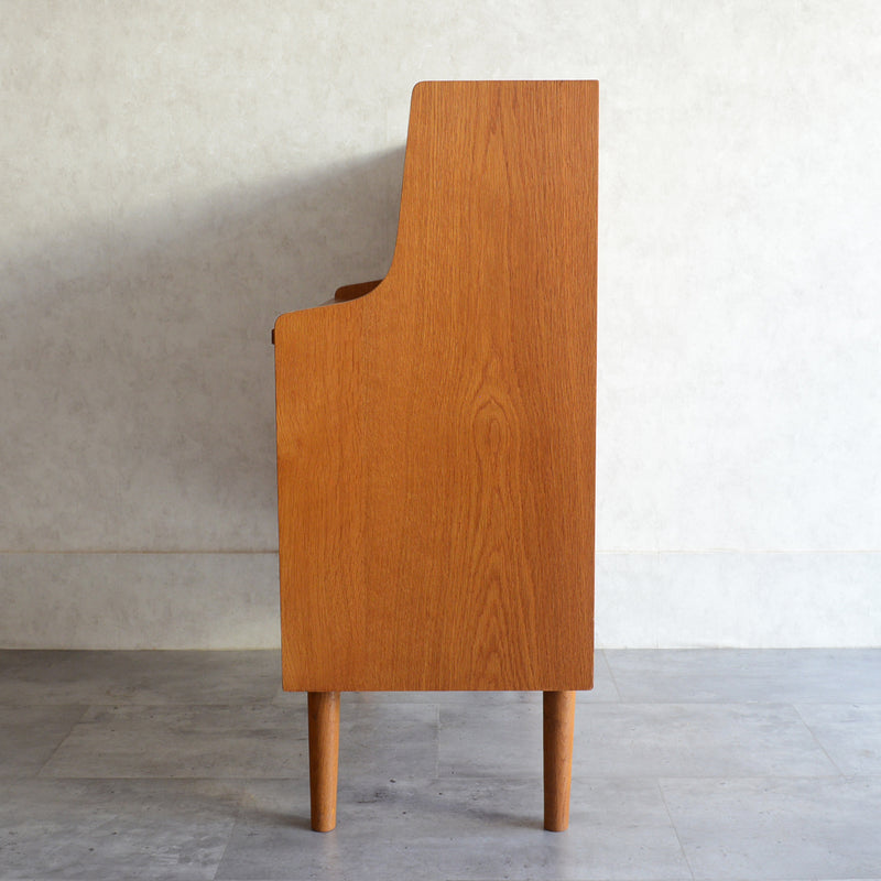 デンマーク　オークビューロー／ミラー付　5-1(ウッドオイル仕上）