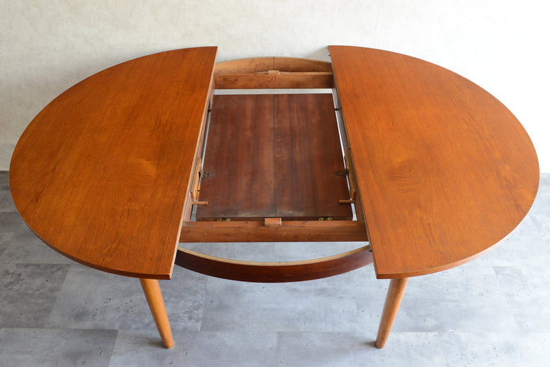 60S ラウンドエクステンション テーブル03（天板剥離再塗装済）