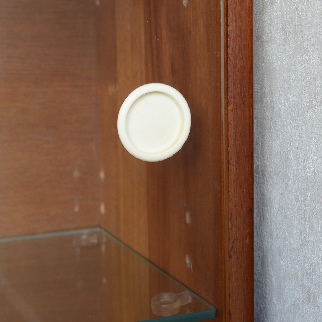 60sチークガラスキャビネット33(木扉付）