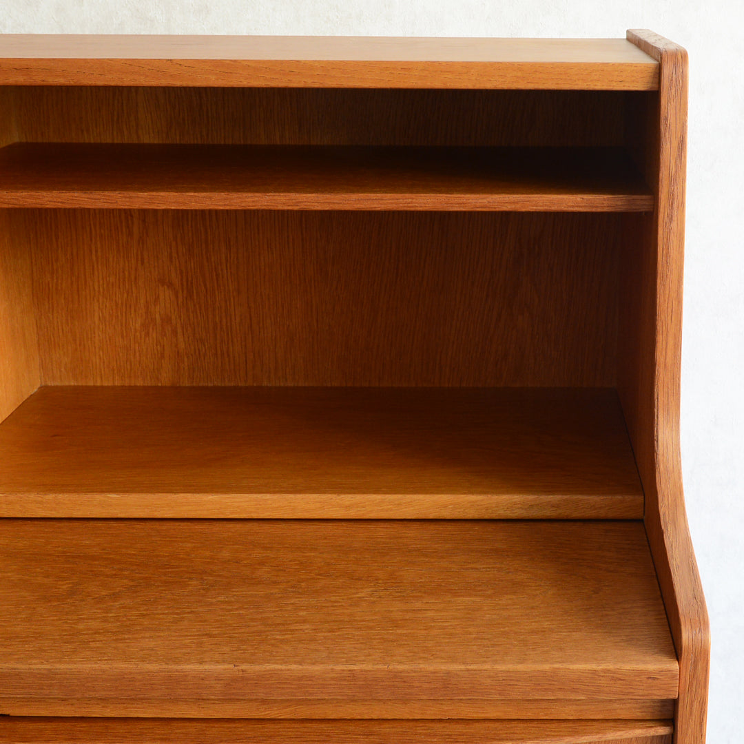 デンマーク　オークビューロー／ミラー付　5-1(ウッドオイル仕上）