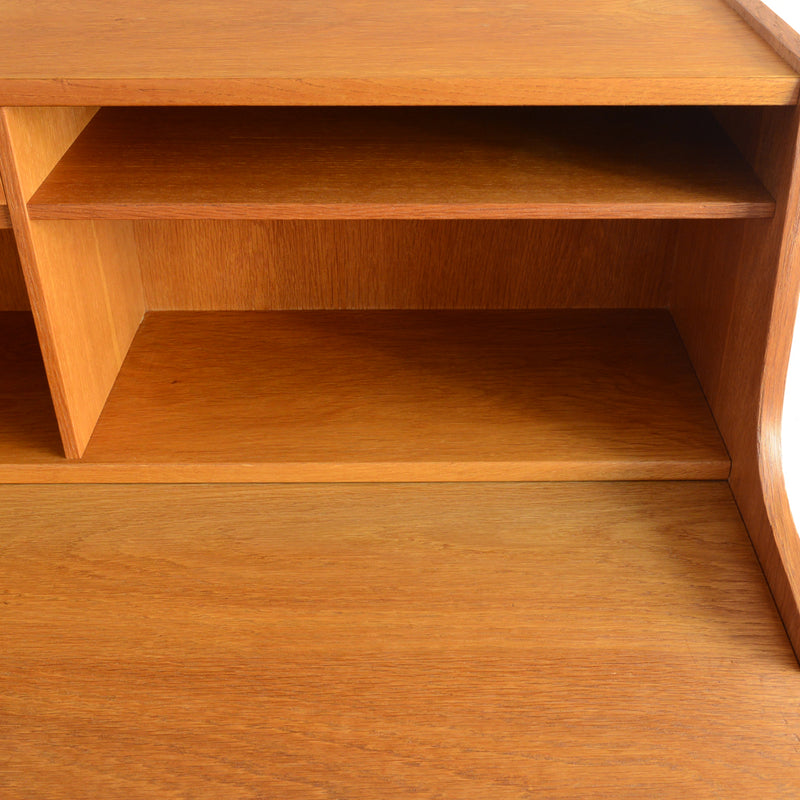 デンマーク　オークビューロー／ミラー付　5-1(ウッドオイル仕上）