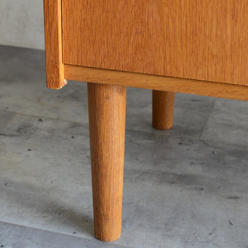 デンマーク　オークビューロー／ミラー付　5-1(ウッドオイル仕上）