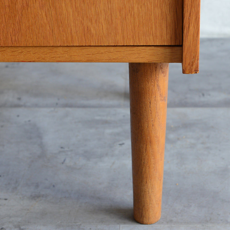 デンマーク　オークビューロー／ミラー付　5-1(ウッドオイル仕上）