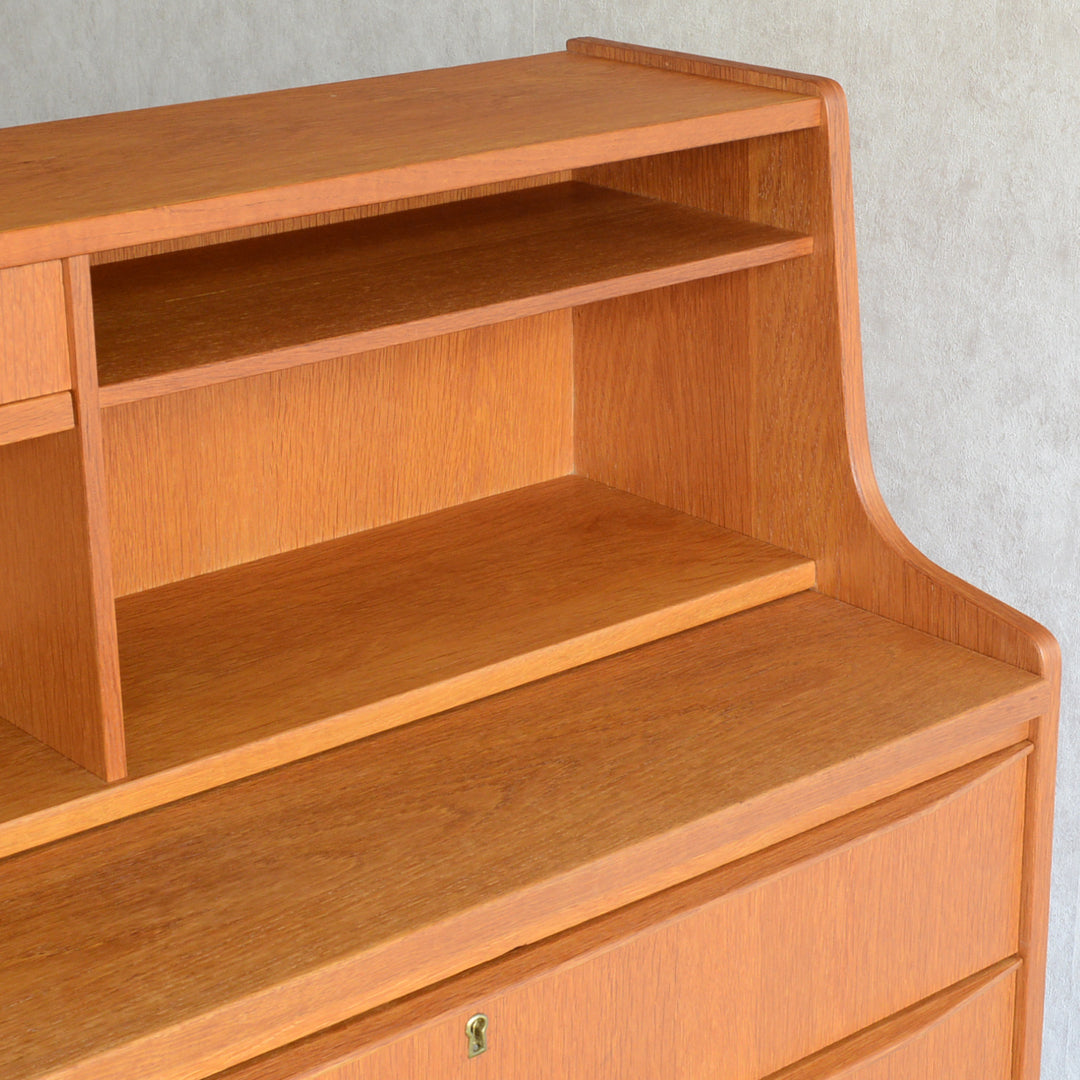 デンマーク　オークビューロー／ミラー付　5-1(ウッドオイル仕上）