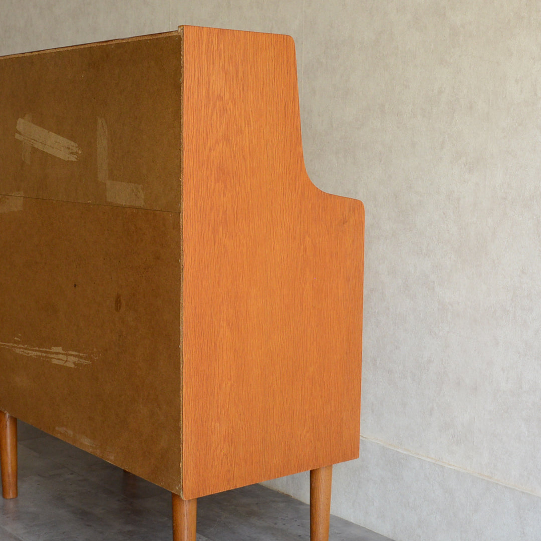 デンマーク　オークビューロー／ミラー付　5-1(ウッドオイル仕上）