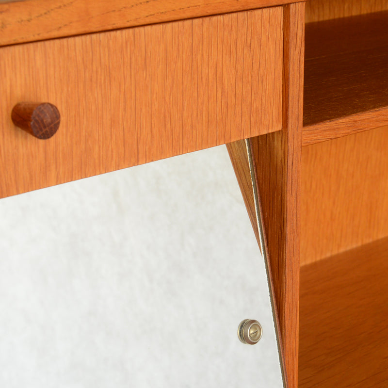 デンマーク　オークビューロー／ミラー付　5-1(ウッドオイル仕上）