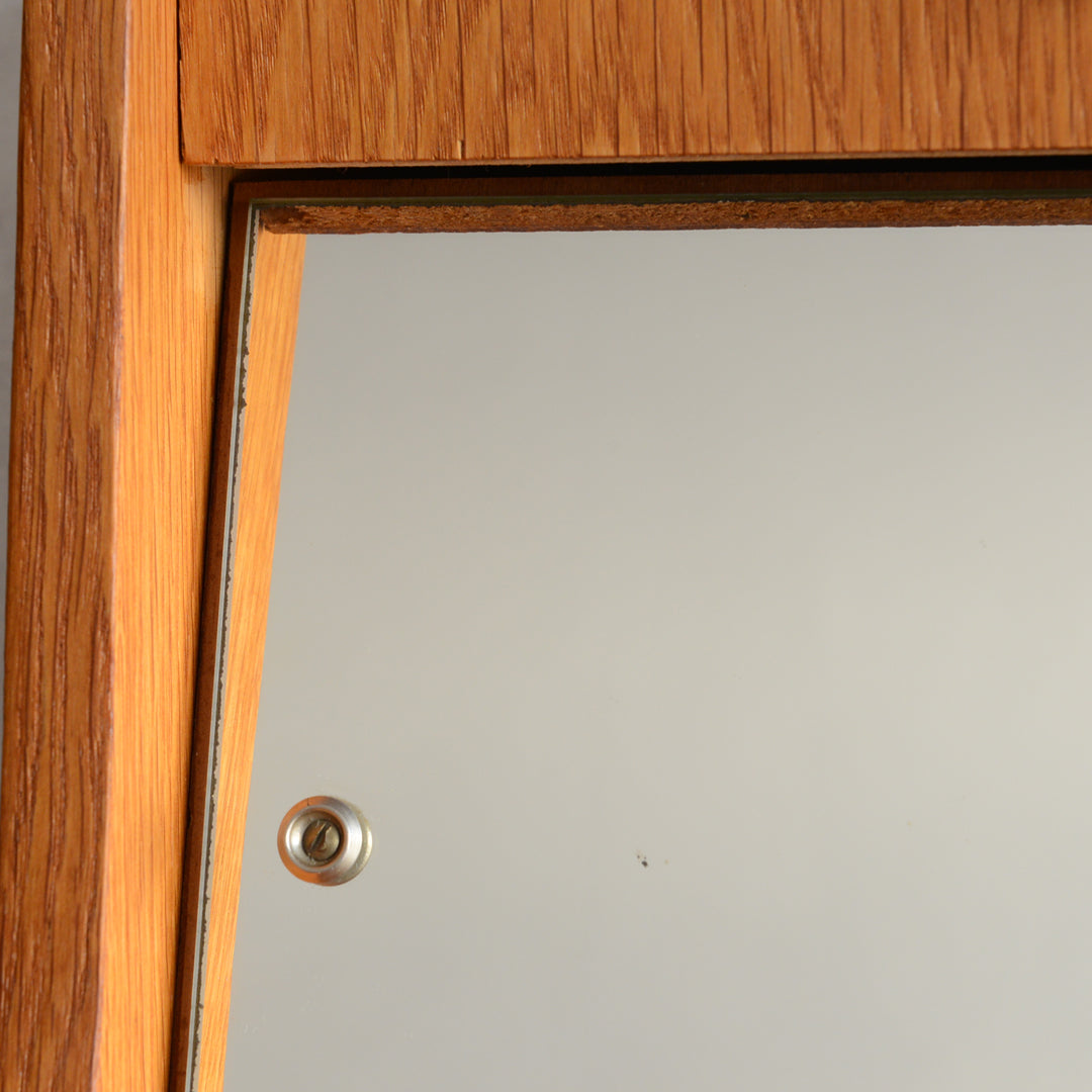 デンマーク　オークビューロー／ミラー付　5-1(ウッドオイル仕上）