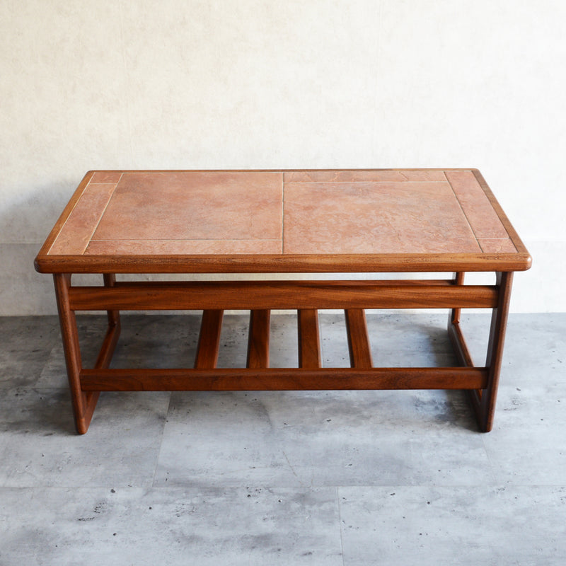 コーラルタイルトップ　ヴィンテージ ローテーブル02