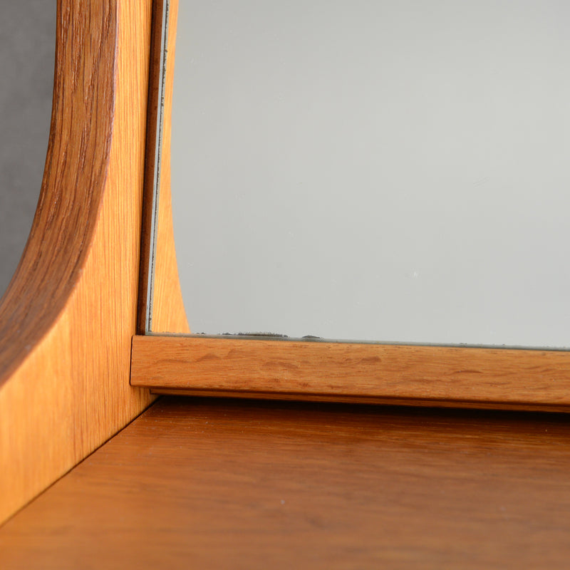 デンマーク　オークビューロー／ミラー付　5-1(ウッドオイル仕上）