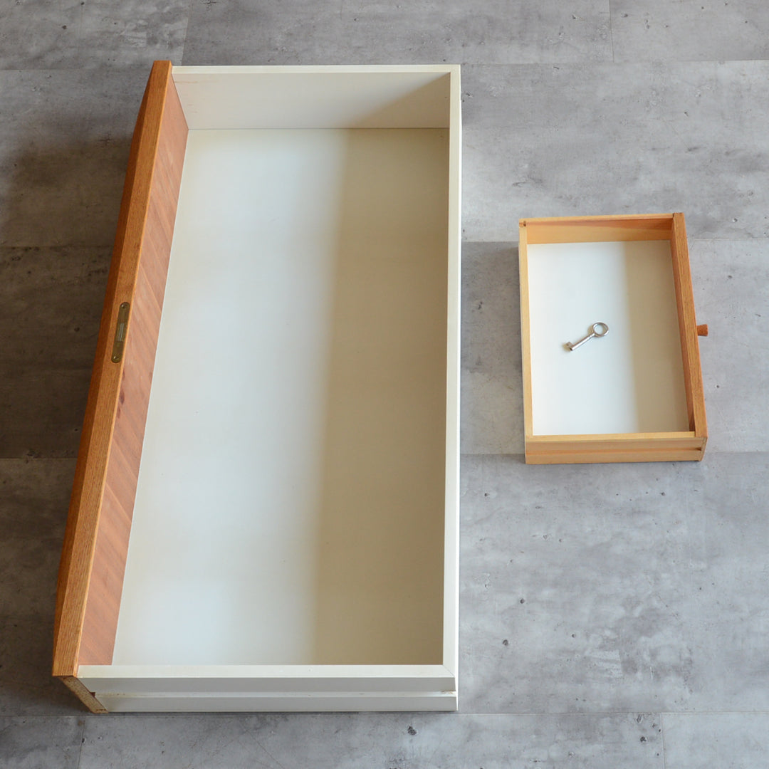 デンマーク　オークビューロー／ミラー付　5-1(ウッドオイル仕上）