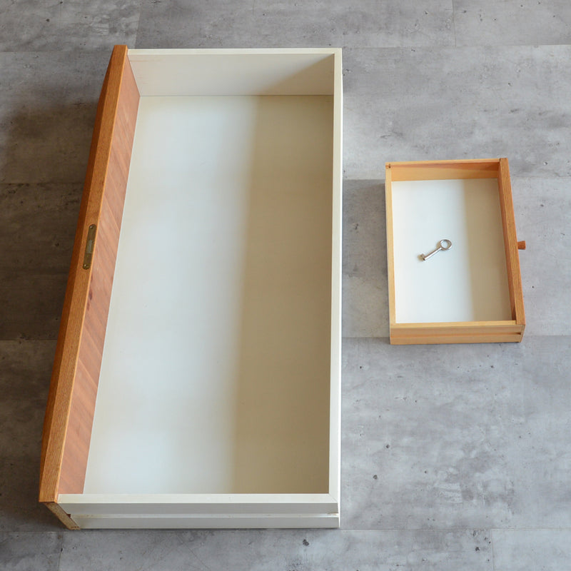 デンマーク　オークビューロー／ミラー付　5-1(ウッドオイル仕上）