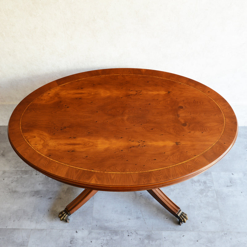 イギリスクラシック　オーバルサイドテーブル(ティルトップ）04　