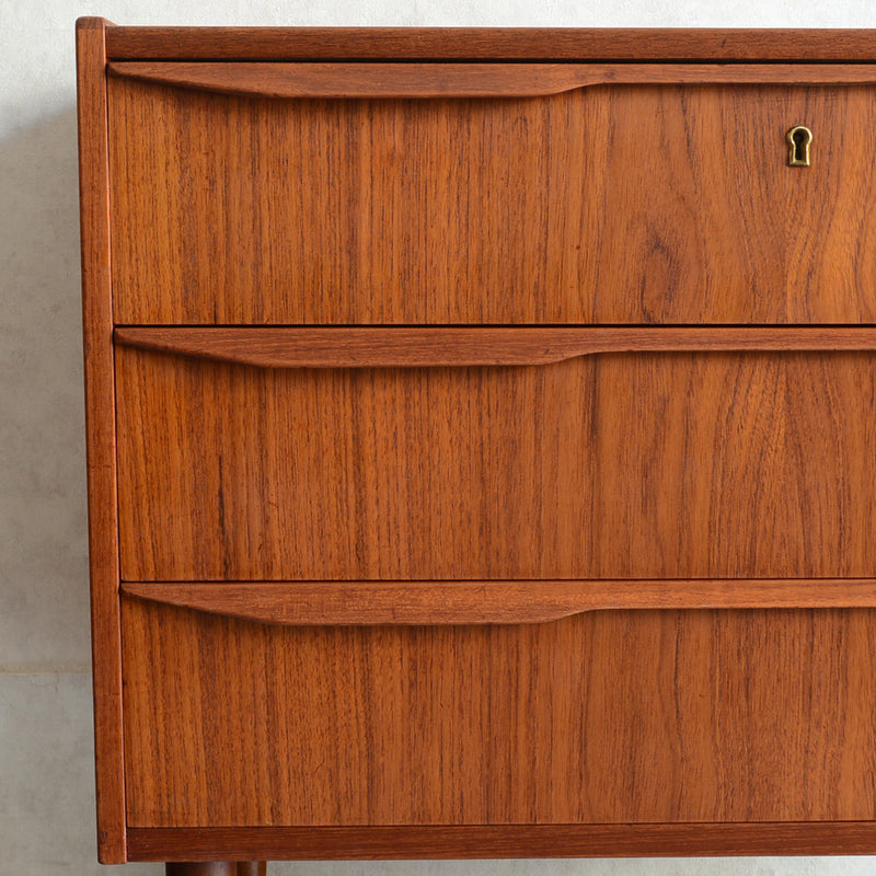 デンマークヴィンテージ  チーク３段チェスト 6-4(ウッドオイル仕上）