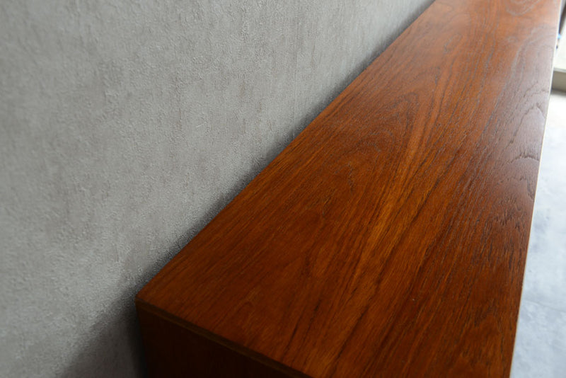 ガラス&チーク　ナローキャビネット005