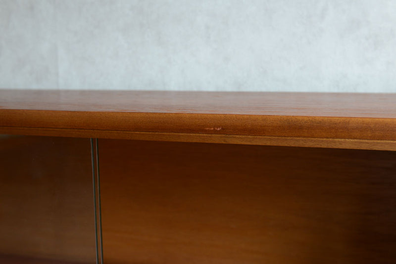 ガラス&チーク　ナローキャビネット005