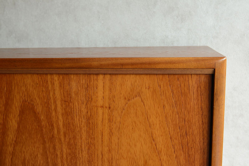 ガラス&チーク　ナローキャビネット005