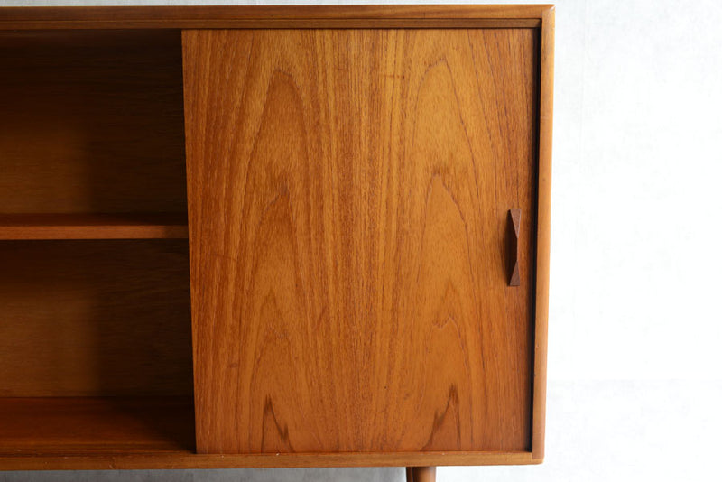 ガラス&チーク　ナローキャビネット005