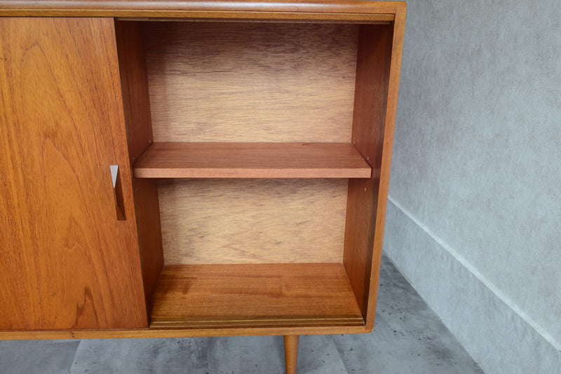 ガラス&チーク　ナローキャビネット005