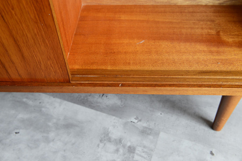 ガラス&チーク　ナローキャビネット005