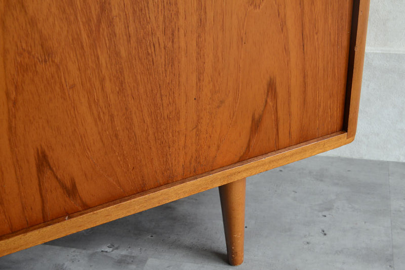 ガラス&チーク　ナローキャビネット005