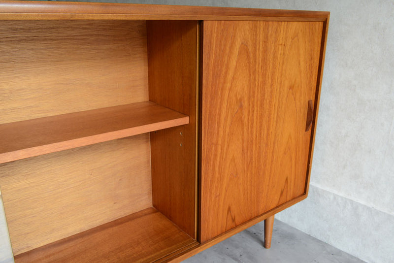 ガラス&チーク　ナローキャビネット005