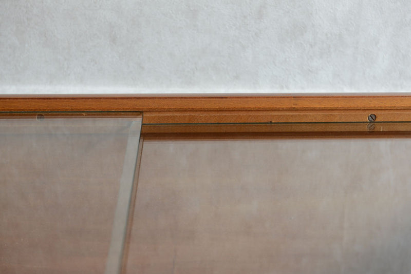 ガラス&チーク　ナローキャビネット005