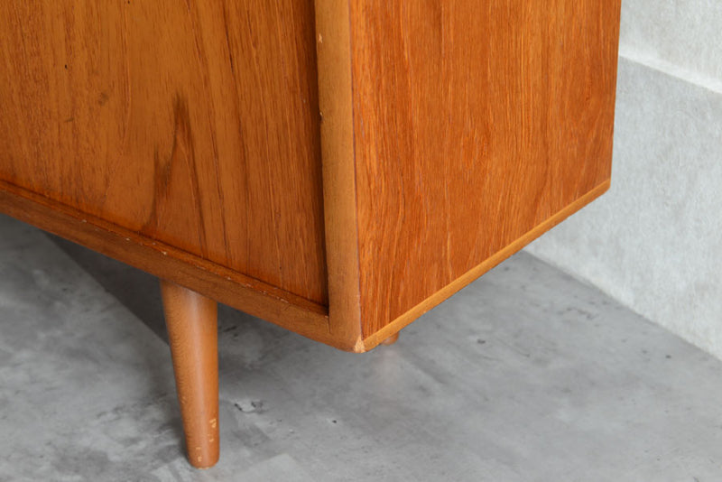 ガラス&チーク　ナローキャビネット005