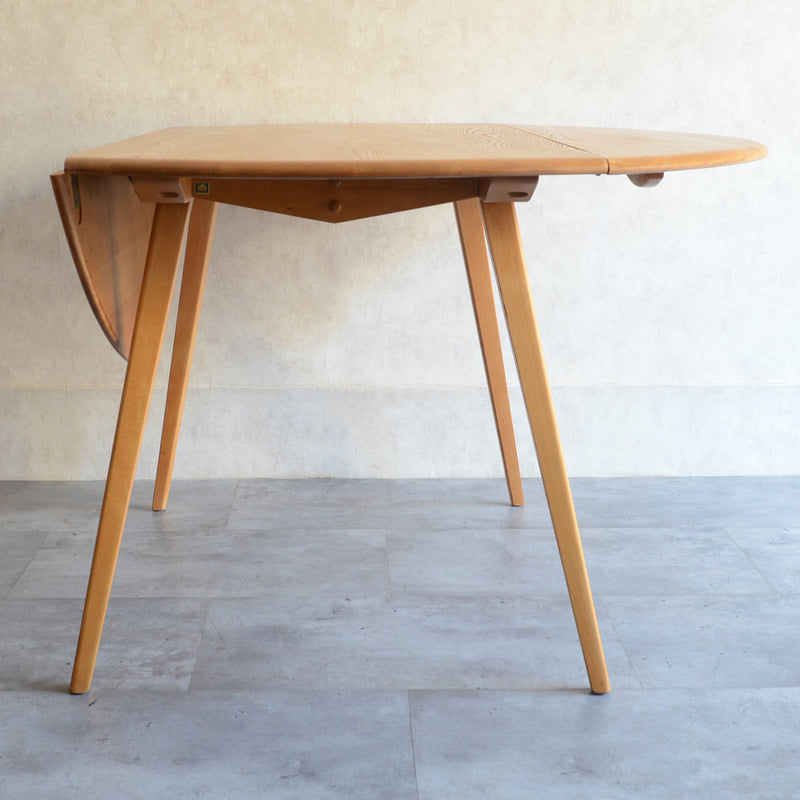 ERCOL アーコール ラウンド ドロップリーフテーブル 09（天板剥離再塗装済）