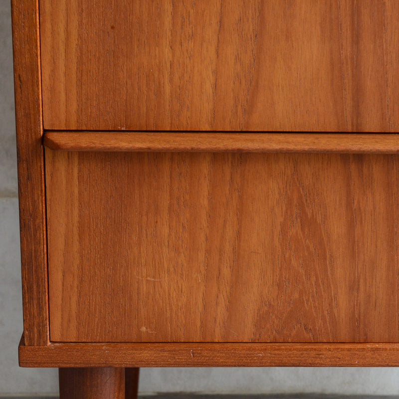 デンマークヴィンテージ  チークチェスト6-3(4段）鍵付 (ウッドオイル仕上）